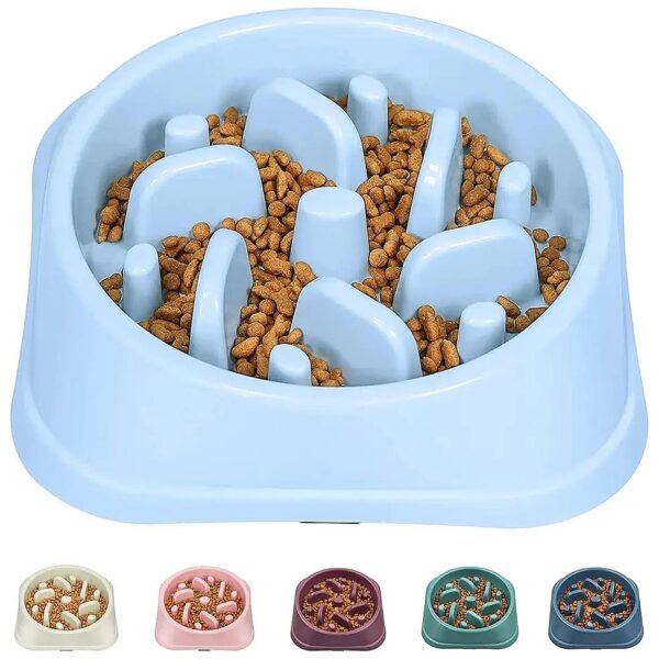 Slow Feeding Dog Bowl for Small and Medium Dogs with Anti-Slip Puzzle Design