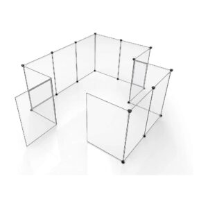 Small Animal Playpen 12 DIY Panels with Doors 28x20Inches Transparent Cage