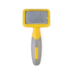 Small Animal Slicker Brush with Soft Bristles and Ergonomic Handle for Gentle Grooming