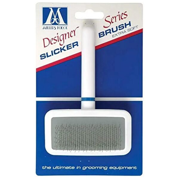 Small Beige Pet Grooming Brush with Stainless Steel Pins