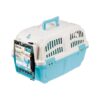 Small Blue Dog Kennel with Steel Door and Comfortable Polypropylene Interior for Puppies