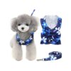 Small Blue Floral Bowknot Puppy Harness Vest Harness for Cats and Dogs