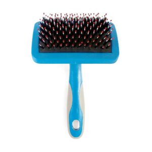 Small Blue Hedgehog Slicker for Grooming Undercoat and Top Coat Blue