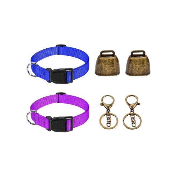 Small Brass Pet Anti-Lost Copper Bells and Nylon Collar Set for Cattle Farm Animals