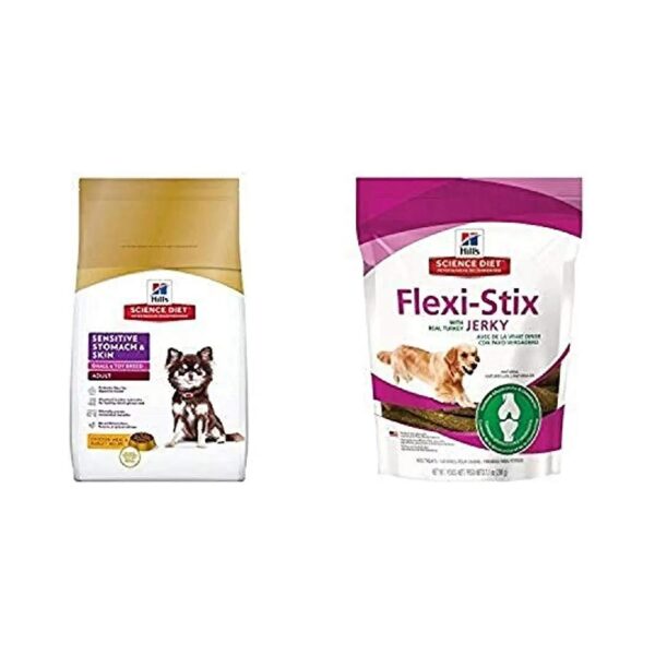 Small Breed Adult Dog Food with Sensitive Stomach Solution and Chicken Meal Barley Treats