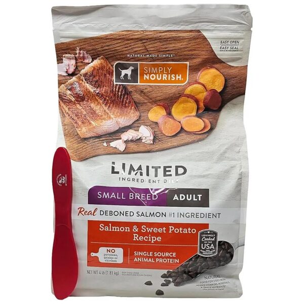 Small Breed Adult Dry Dog Food Salmon and Sweet Potato Recipe with Mixing Spatula Bundle