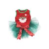 Small Breed Christmas Dog Dress Medium Red Teal Green Leopard Print Santa Claus Face