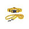 Small Breed Dog Adjustable Collar and Leash Combo Set in Yellow Bee