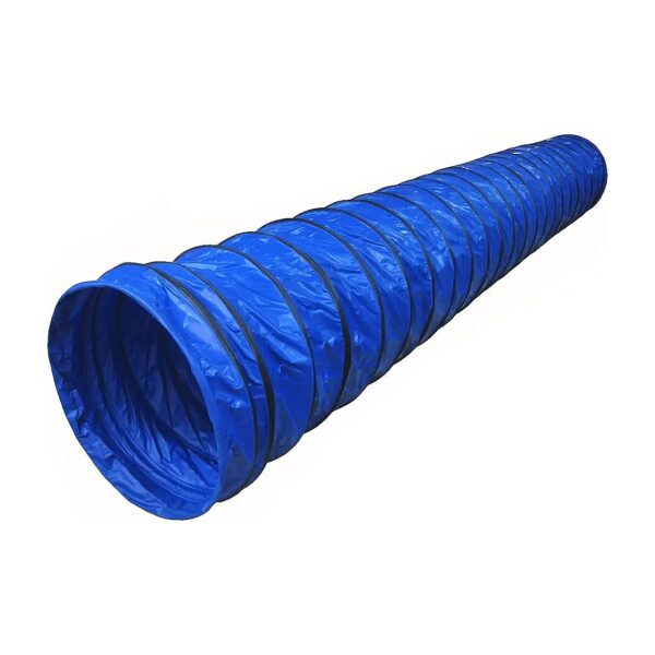 Small Breed Dog Agility Training Round Tunnel 118-Inch Blue PVC