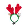 Small Breed Dog Antlers, Holiday Headband with Chin Strap and Fuzzy Ears