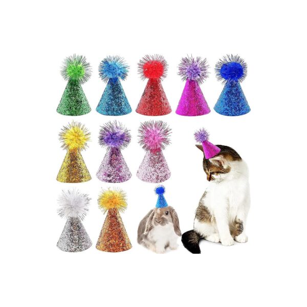 Small Breed Dog Cat Rabbit Halloween Costume Accessories with Colored Hats and Bows