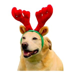 Small Breed Dog Christmas Reindeer Antlers Wearable Headband for Holiday Season