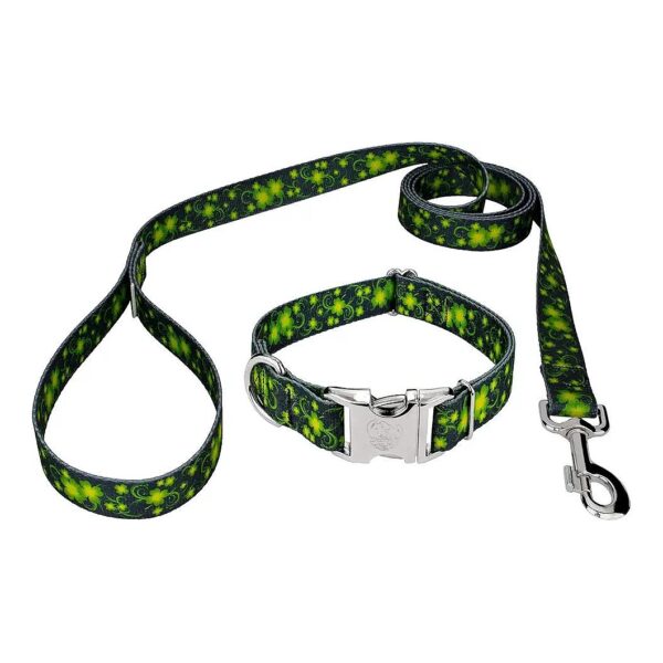 Small Breed Dog Collar and Leash Set with Beautiful Irish Inspired Design