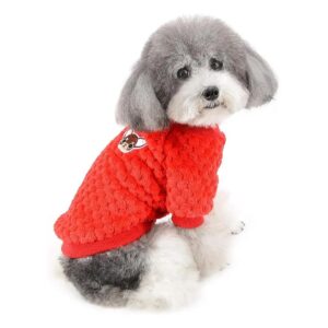 Small Breed Dog Cozy Fleece Pullover Jacket for Cold Weather