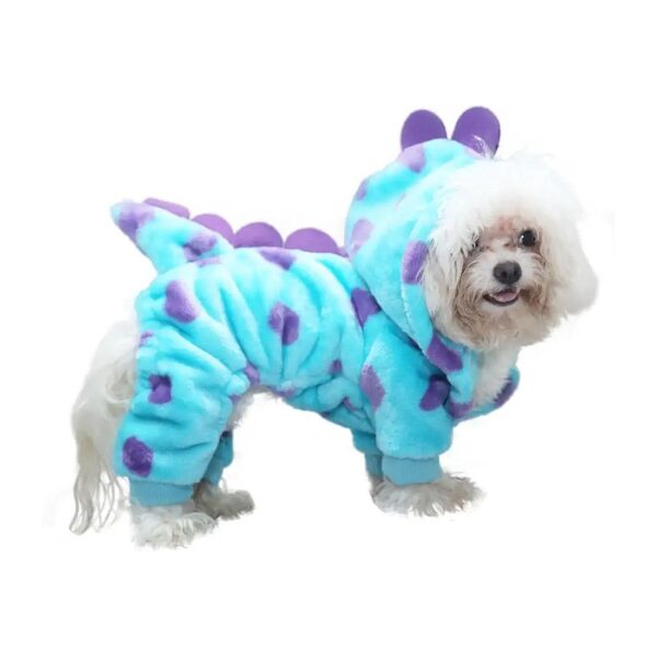 Small Breed Dog Dinosaur Hoodie Costume for Winter and Autumn