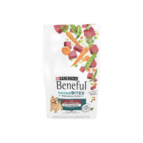 Small Breed Dog Food with Real Farm-Raised Beef and Vitamin A for Healthy Coats