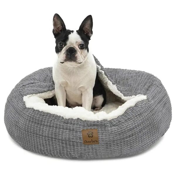 Small Breed Dog Luxury Bed with Corncob Flannel Cover and Super Plush Inner Lining