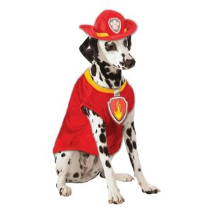 Small Breed Dog Pilot Marshall Costume with Fire Helmet and Backpack