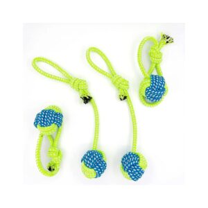 Small Breed Dog Toys with Ball and Rope for Tug of War and Chew Games