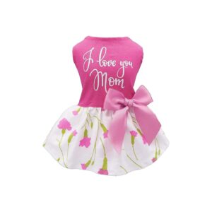 Small Breed Dog and Cat Heartwarming Mother's Day Outfit with Soft 100% Cotton Fabric