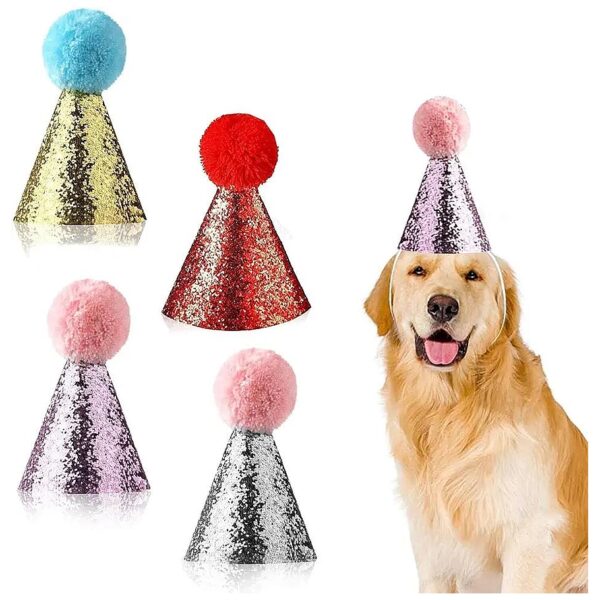 Small Breed Pet Birthday Hats for Cats and Dogs Neck Accessories Charms Party Decoration