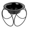 Small Breed Pet Feeder with Removable Rim, Midnight Black, Stainless Steel, X-Small