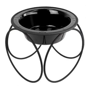 Small Breed Pet Feeder with Removable Rim, Midnight Black, Stainless Steel, X-Small