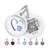 Small Breed Pet Tag with QR Code, Silent Id, and Online Profile, Including Round Shape