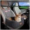 Small Breed Pet Travel Carrier with Detachable Car Seat for Front or Back Seat, Dark Grey