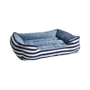 Small Breed Rectangle Pet Bed with Raised Sides and Comfy Bolsters