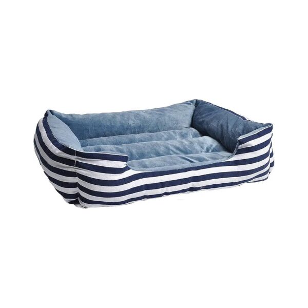 Small Breed Rectangle Pet Bed with Raised Sides and Comfy Bolsters