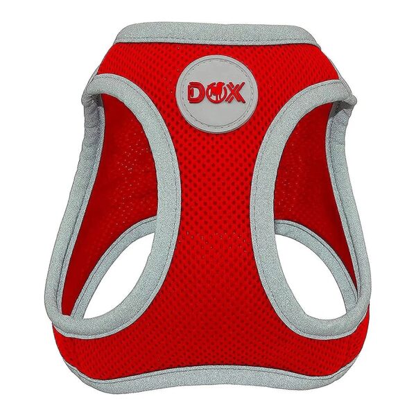 Small Breed Red Reflective Dog Harness with Step-in Design for Comfort and Safety