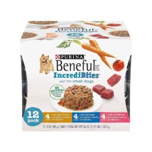 Small Breed Wet Dog Food Variety Pack with Real Beef, Chicken, or Salmon and Veggies