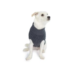 Small Breeds Dog Sweater with Leash Access Slate Blue