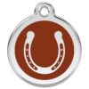 Small Brown Horseshoe Shaped Stainless Steel Dog Tag for Custom Engraving