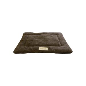 Small Brown Sherpa Fleece Mat for Small Breeds Machine Washable Faux Sheepskin