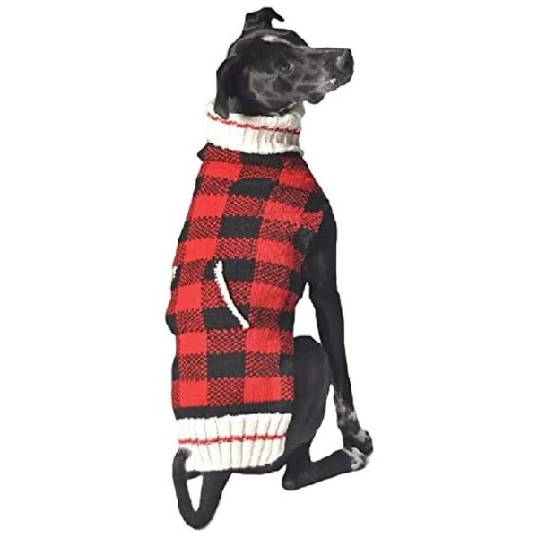 Small Buffalo Plaid Wool Dog Sweater