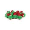 Small Christmas Dog Toys Red and Green Felt Tennis Balls with Merry Christmas Print