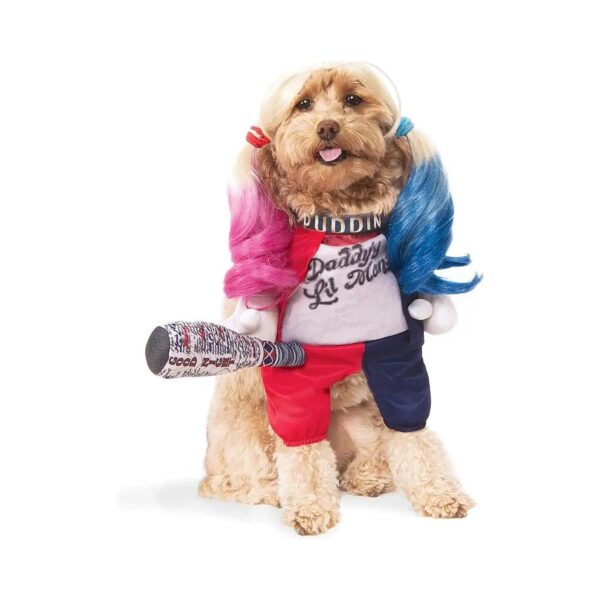 Small DC Comics Licensed Harley Quinn Dog Suit for Halloween