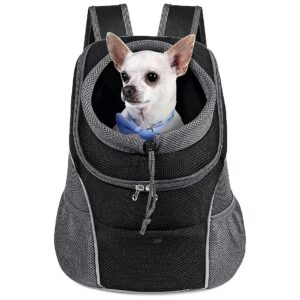 Small Dog Backpack Carrier with Adjustable Straps and Storage Pockets for Pets