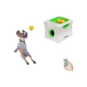 Small Dog Ball Thrower with 3 Included Pets Balls and Long-Lasting Rechargeable Battery