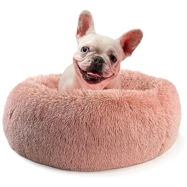 Small Dog Bed for Pup's Comfort with Faux Fur, Distressed Faux Suede, and Cotton