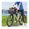 Small Dog Bike Basket with Front Pocket and Adjustable Safety Leash for Easy Riding