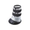 Small Dog Boot for Injured Paw Protection Black Silver Adjustable Straps