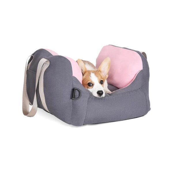 Small Dog Car Seat Waterproof Storage Pockets Soft Cotton Fillers Sturdy Booster