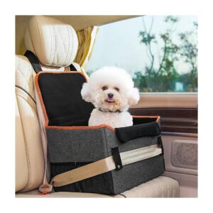 Small Dog Car Seat for Cars SUVs Trucks Grey Polyester Up to 25 Lbs Safe