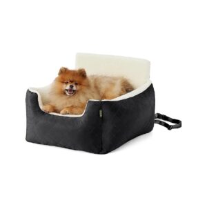 Small Dog Car Seat with High-Back Design and Adjustable Straps for Secure Travel