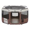 Small Dog Cat Rabbit Playpen with Carrying Case and Secure Zippered Doors and Pockets