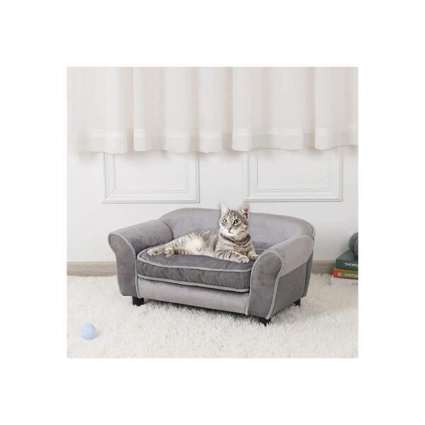 Small Dog Cat Sofa Bed 29x16x7 inches with Velvet Fabric and Washable Cushion