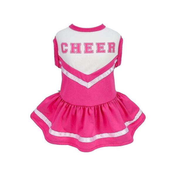 Small Dog Cheerleader Costume, Soft, Cozy, and Stylish, Polyester and Spandex Material